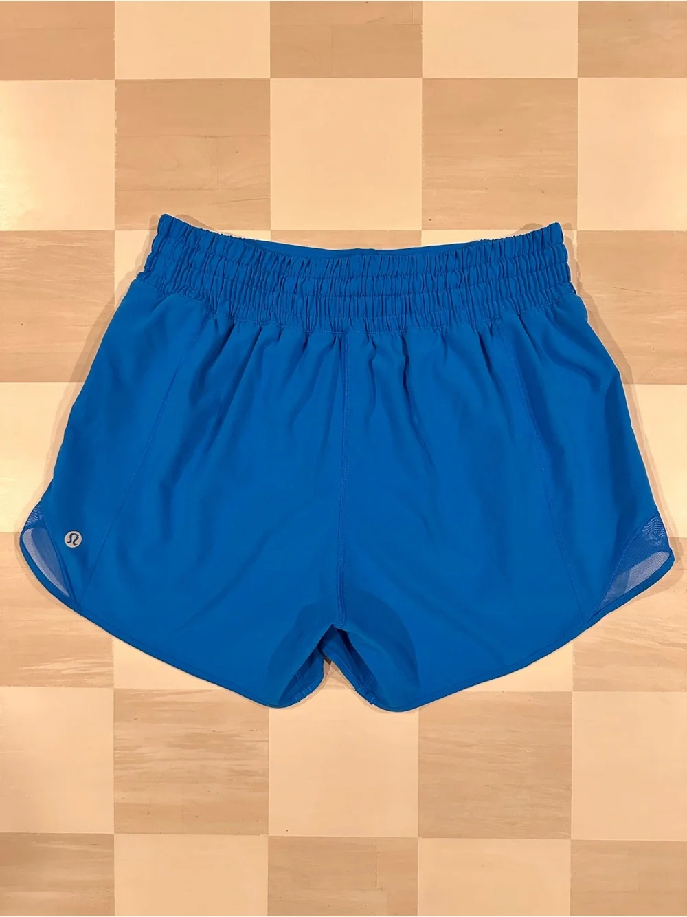 lululemon hotty hot high rise short 4” long poolside/pipe dream blue 6 W7AYXT